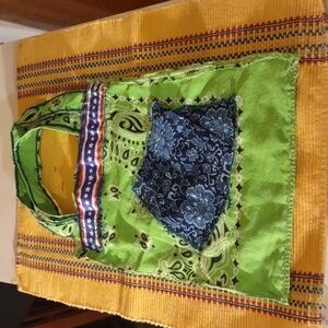 Unique Green Paisley hand stitched bag